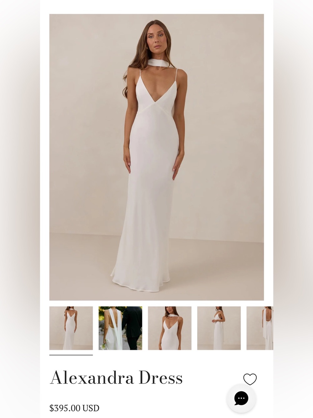 Park & Fifth Alexandra White Backless Slip Dress